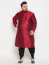 Men's Plus Size Black Solid Cowl Dhoti Pant